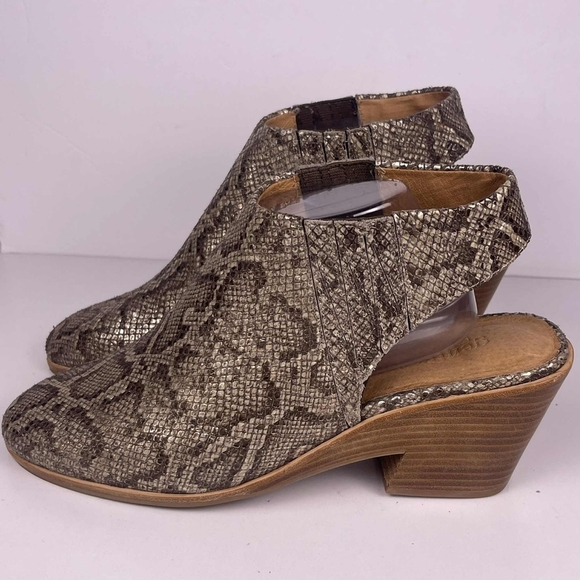 Gentle Souls Harlie Slingback Bootie Women 11 Snake Print Embossed Leather Upper - Picture 4 of 7